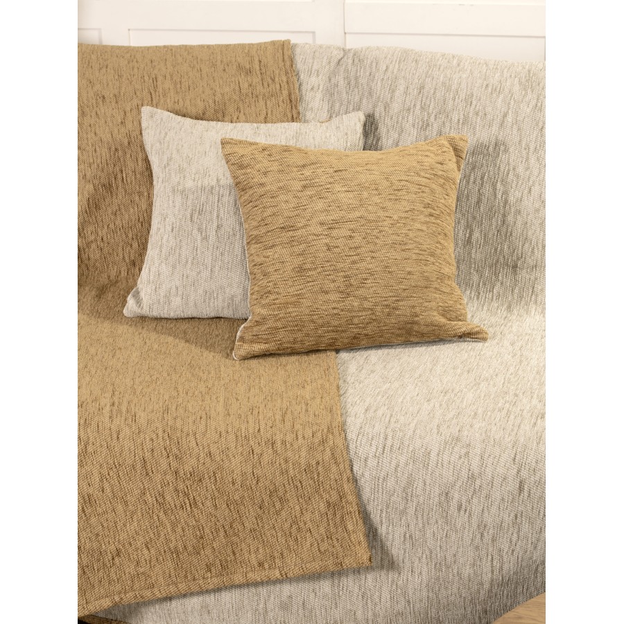 Nima Home Διακοσμητική Μαξιλαροθήκη διπλής όψης 45x45 - Caldo Beige/Gold Μπεζ, Χρυσό