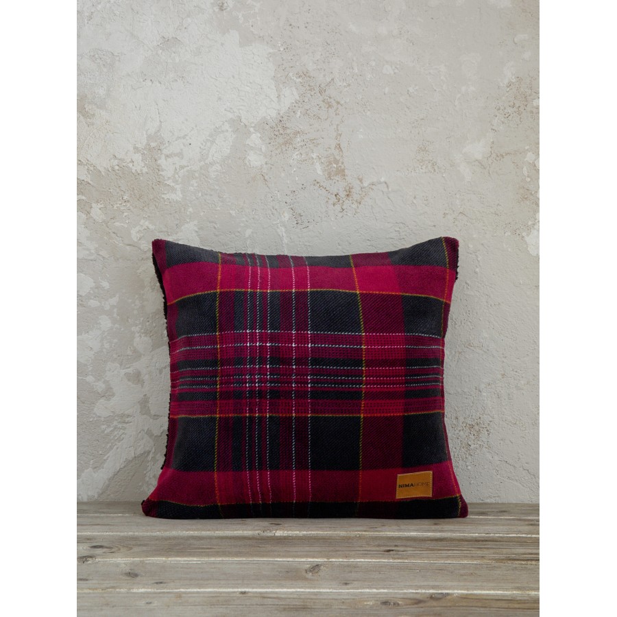 Nima Home Διακοσμητικό μαξιλάρι 45x45 - Noit Κόκκινο, Μαύρο