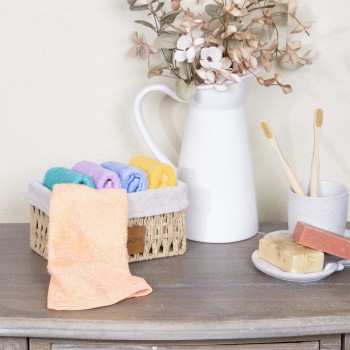 Nima Home Καλαθάκι με 5 τεμάχια Λαβέτες - Bamboo Nest Πολύχρωμο