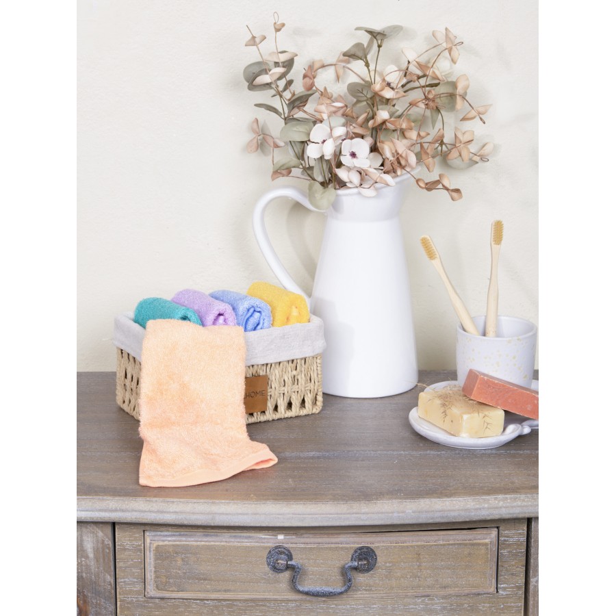 Nima Home Καλαθάκι με 5 τεμάχια Λαβέτες - Bamboo Nest Πολύχρωμο