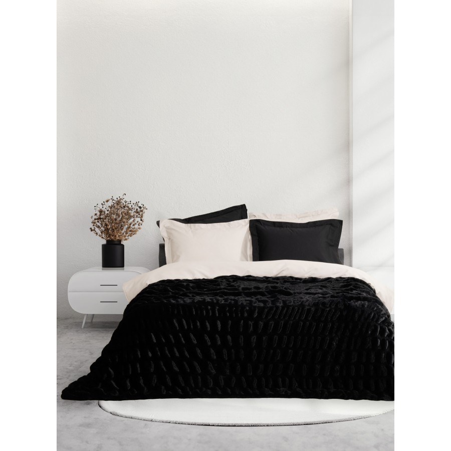 Nima Home Κουβέρτα Υπέρδιπλη 220x240 - Mossy Black Μαύρο