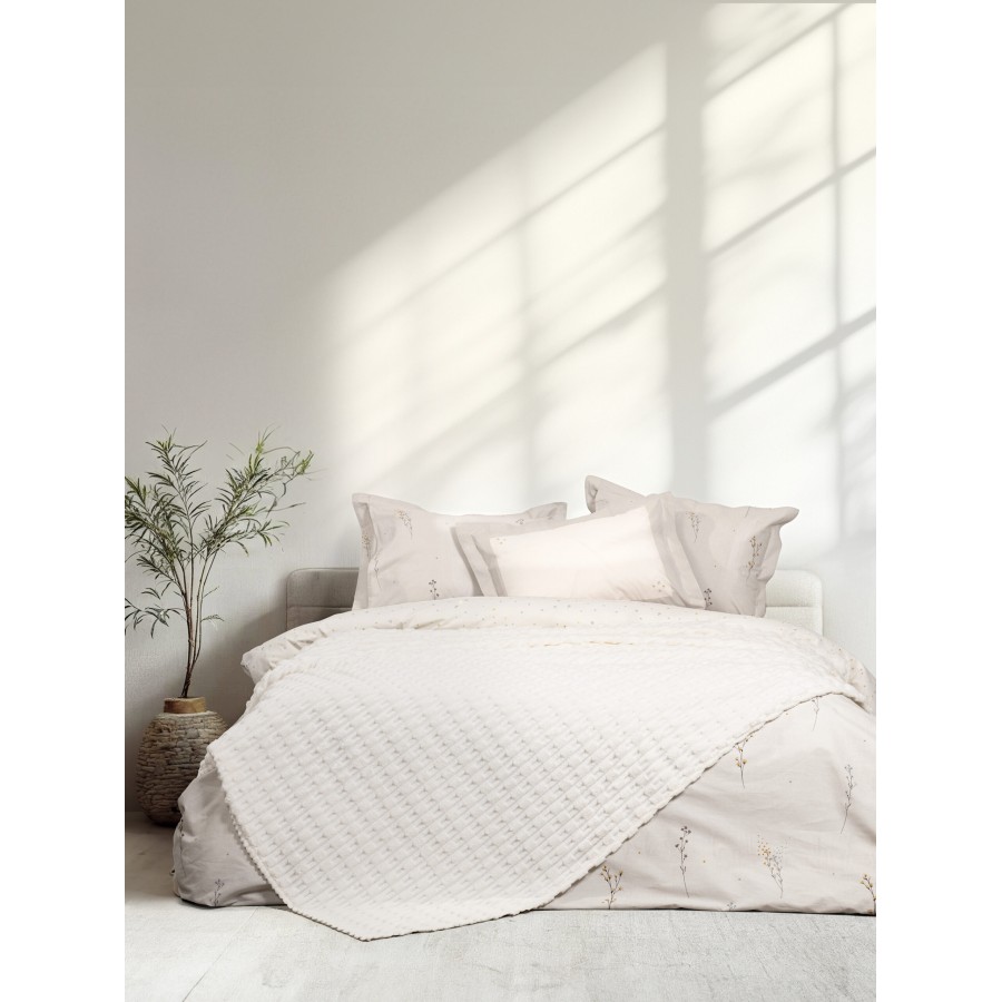 Nima Home Κουβέρτα Υπέρδιπλη 220x240 - Savara Ivory Εκρού