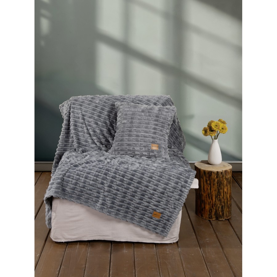 Nima Home Κουβέρτα καναπέ 130x170 - Savara Dark Gray Γκρι