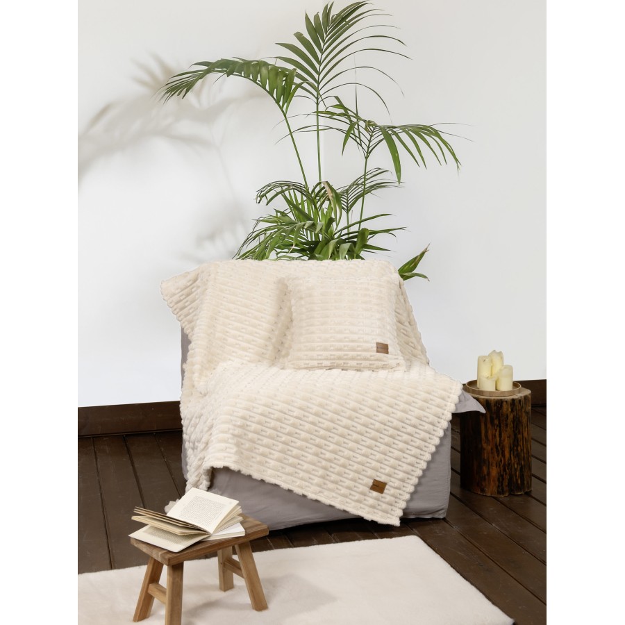 Nima Home Κουβέρτα καναπέ 130x170 - Savara Light Beige Μπεζ