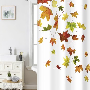 Nima Home Κουρτίνα Μπάνιου 180x200 - Sylma Λευκό, Τερακότα