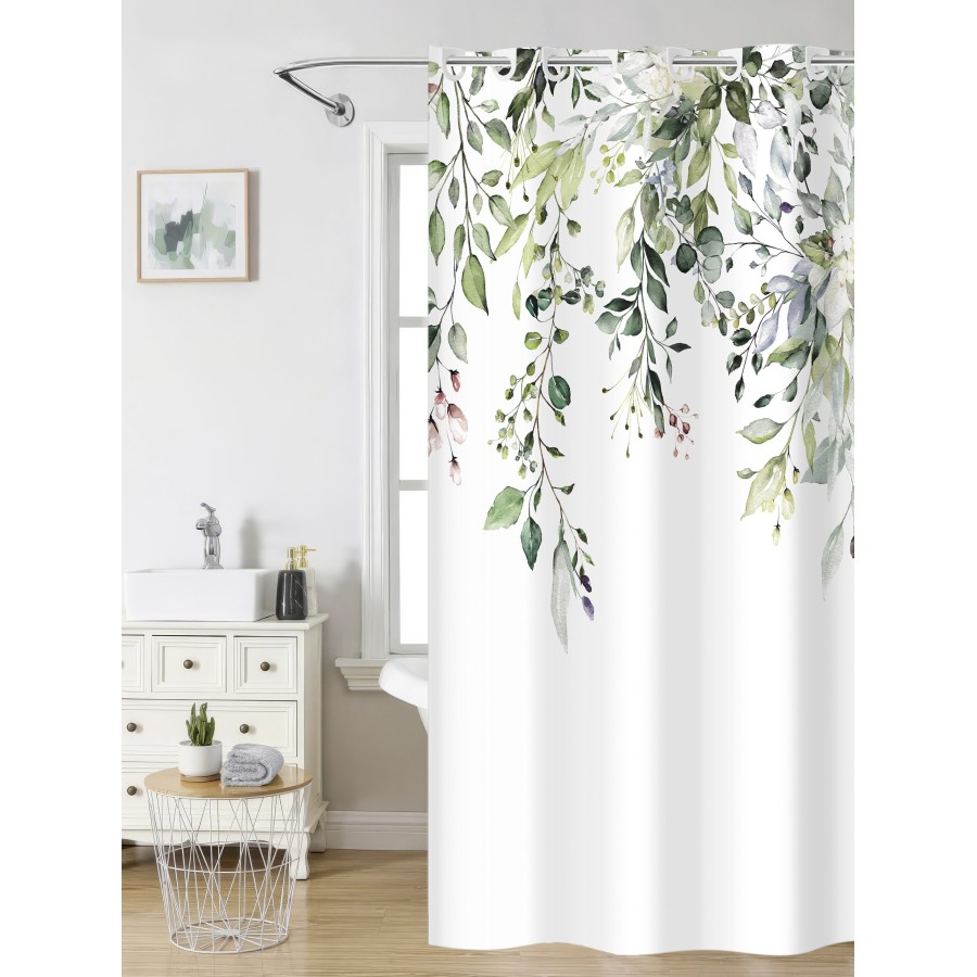 Nima Home Κουρτίνα Μπάνιου 180x200 - Vera Λευκό, Πράσινο