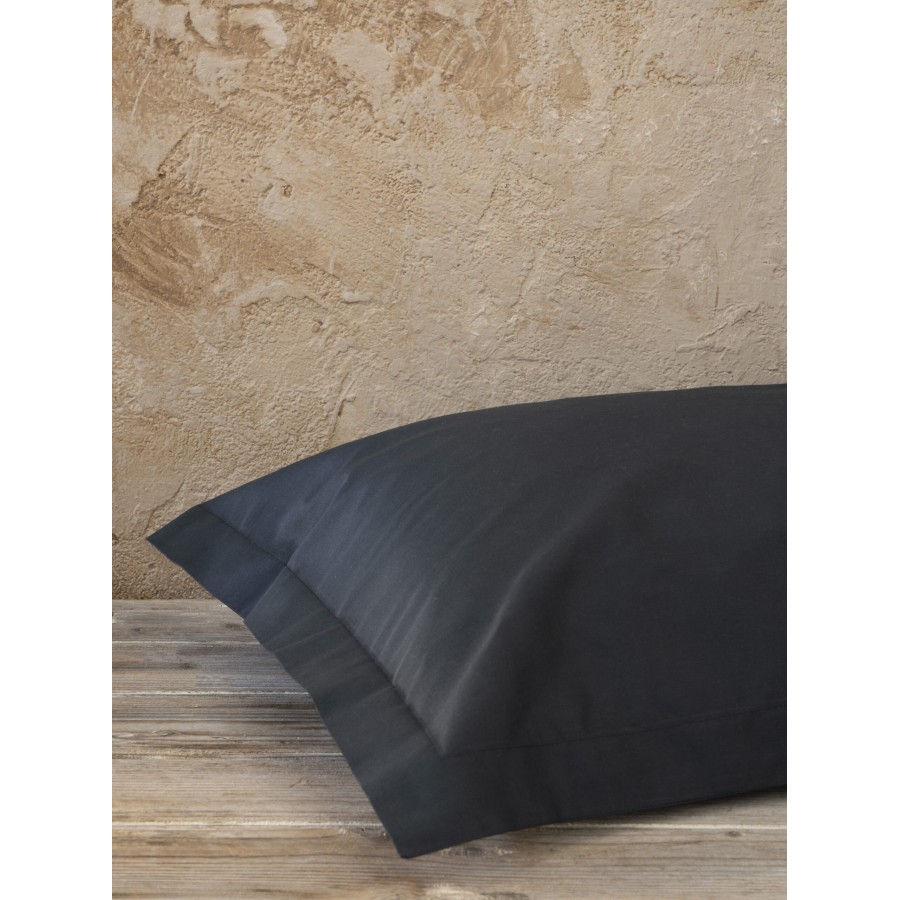 Nima Home Μαξιλαροθήκες Oxford Superior Satin - Black Mαύρο