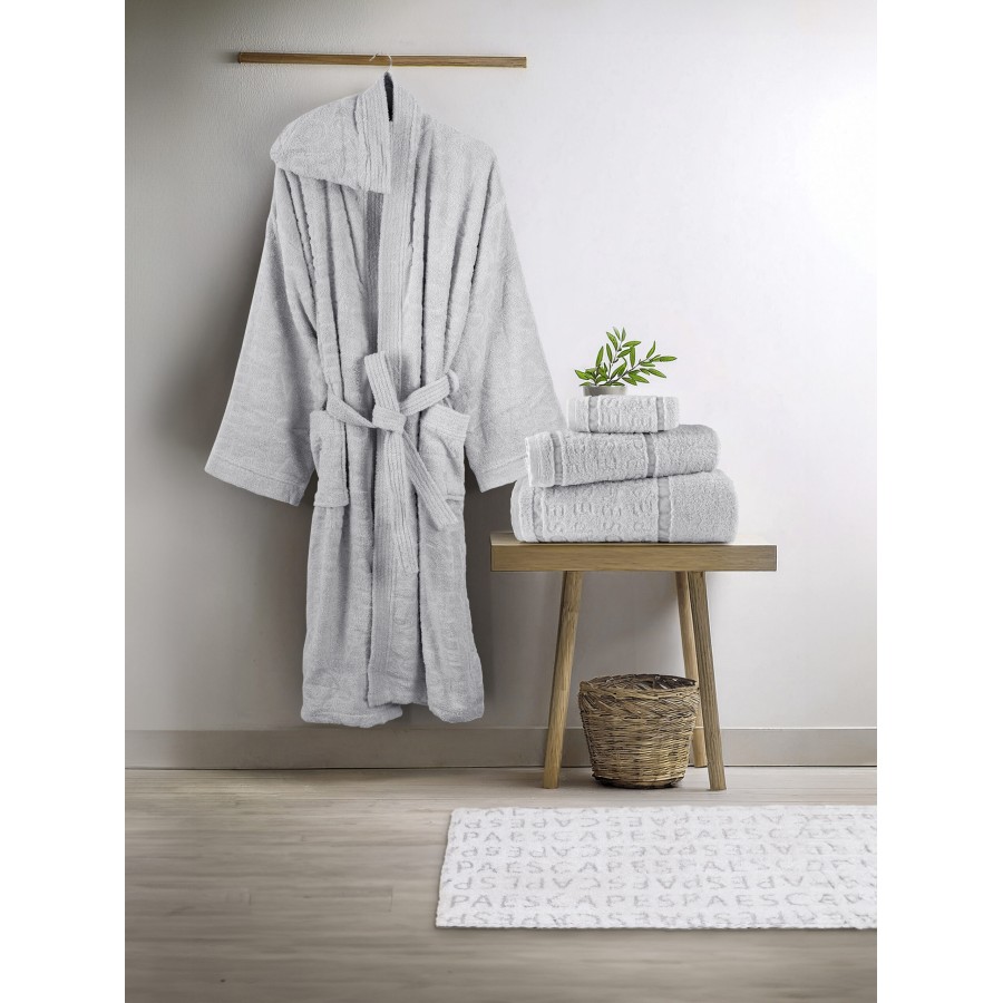 Nima Home Μπουρνούζι με κουκούλα - Small - Spa Γκρι