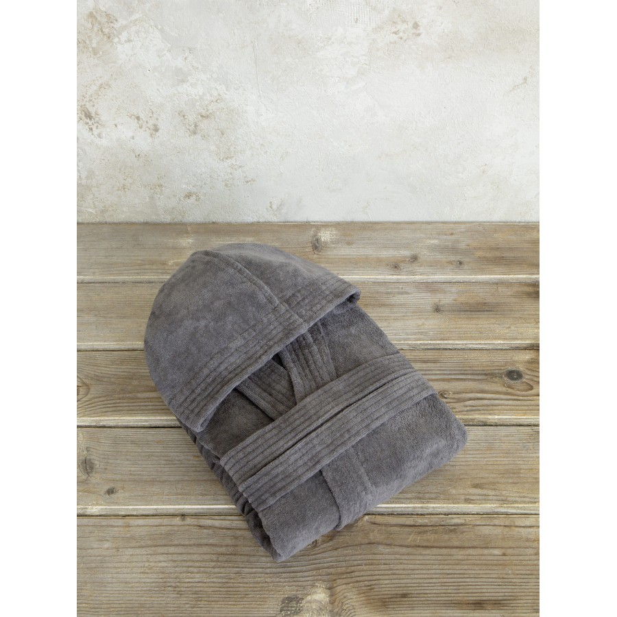Nima Home Μπουρνούζι με κουκούλα Zen - Extra Large - Midnight Gray Γκρι
