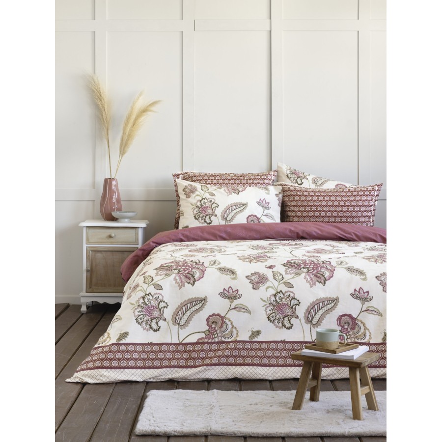 Nima Home Πάπλωμα Υπέρδιπλο - Carmen Εκρού, Μπορντώ   220x240