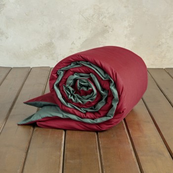 Nima Home Παπλωματοθήκη Γίγας Colors - Absolute Red / Pine Green Κόκκινο, Πράσινο   240x260