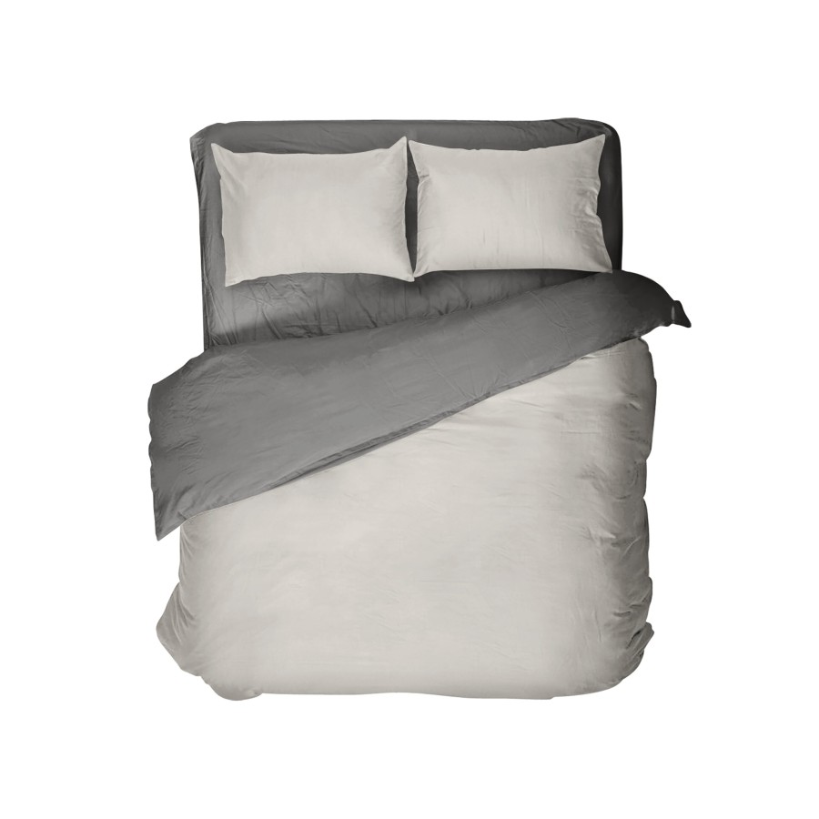 Nima Home Παπλωματοθήκη Μονή Colors - Oat Beige / Midnight Gray Γκρι, Μπεζ   160x240