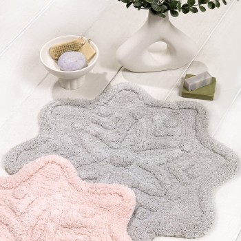 Nima Home Πατάκι Μπάνιου 55x55 - Lily Light Gray Γκρι