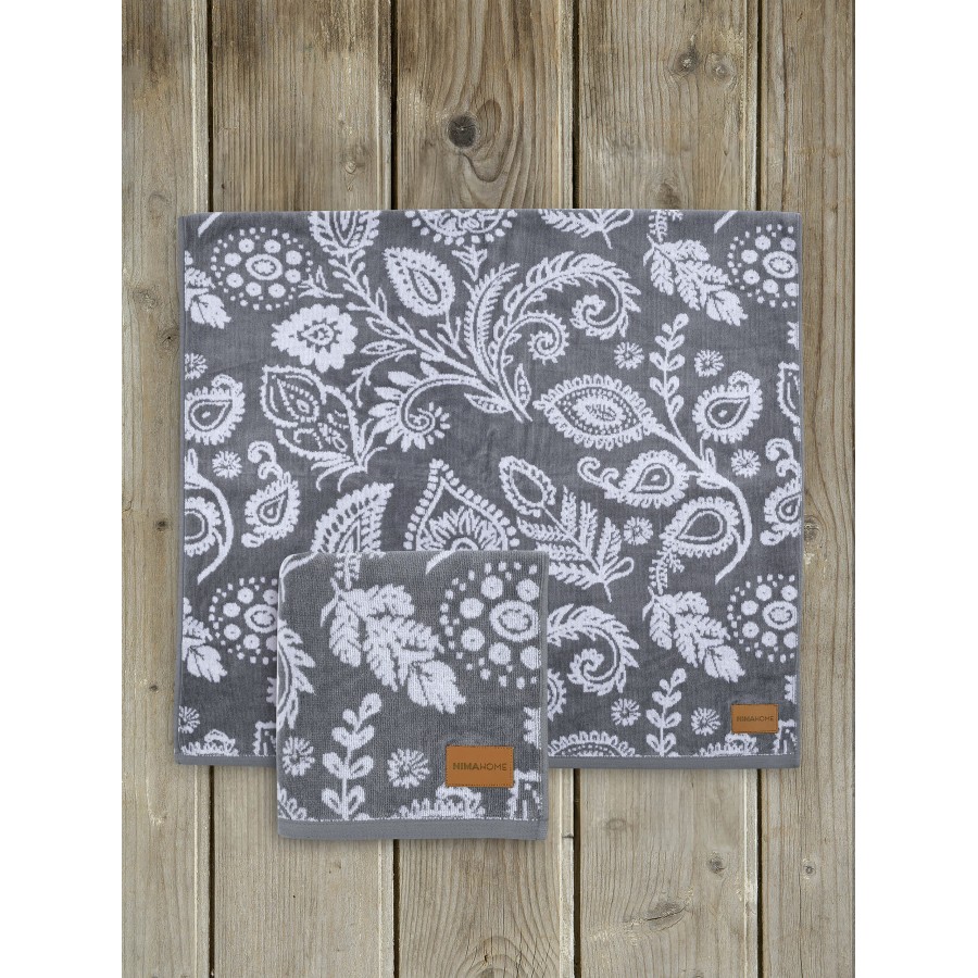 Nima Home Πετσέτα 70x140 - Devi Μαύρο, Άσπρο