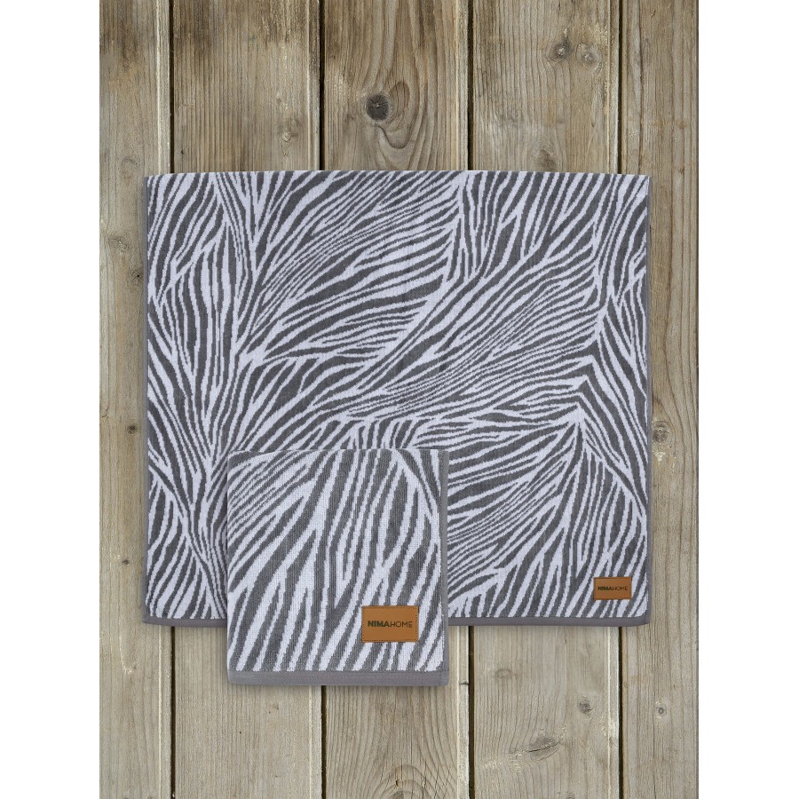 Nima Home Πετσέτα 70x140 - Kiara Μαύρο, Άσπρο