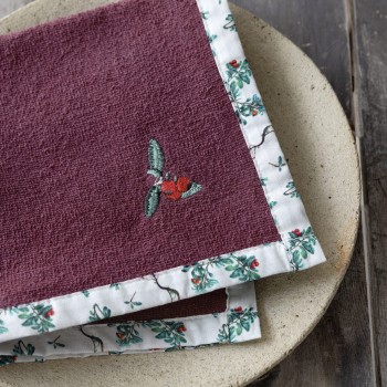 Nima Home Πετσέτα Κουζίνας 40x40 - Cranberry Love Μπορντώ