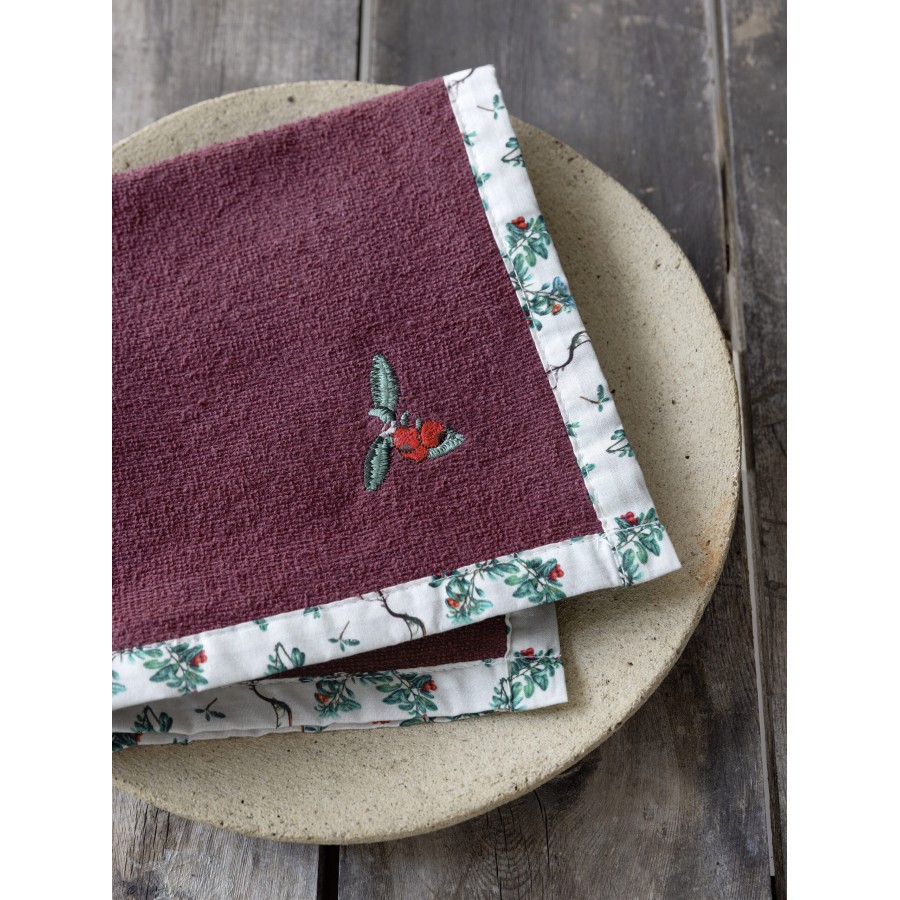 Nima Home Πετσέτα Κουζίνας 40x40 - Cranberry Love Μπορντώ