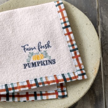 Nima Home Πετσέτα Κουζίνας 40x40 - Fresh Pumpkins Μπεζ