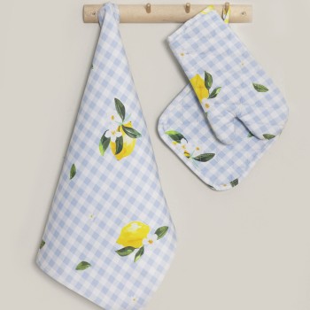 Nima Home Πετσέτα Κουζίνας 40x60 - Lemon Tree Γαλάζιο, Κίτρινο