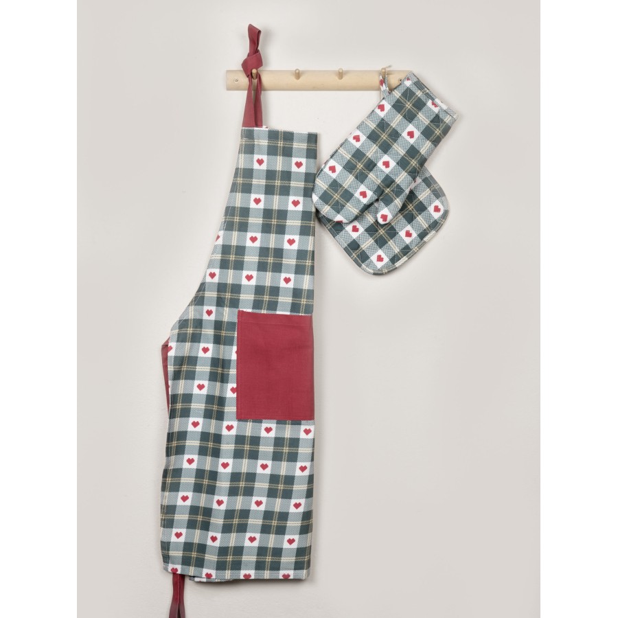 Nima Home Ποδιά Κουζίνας - Christmas Love Πράσινο, Κόκκινο