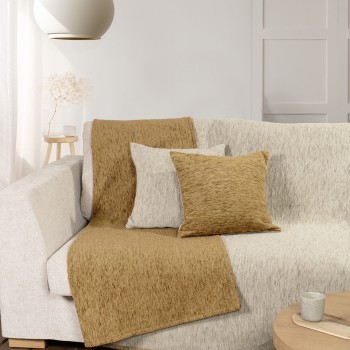 Nima Home Ριχτάρι διπλής όψης 180x180 - Caldo Beige/Gold Μπεζ, Χρυσό