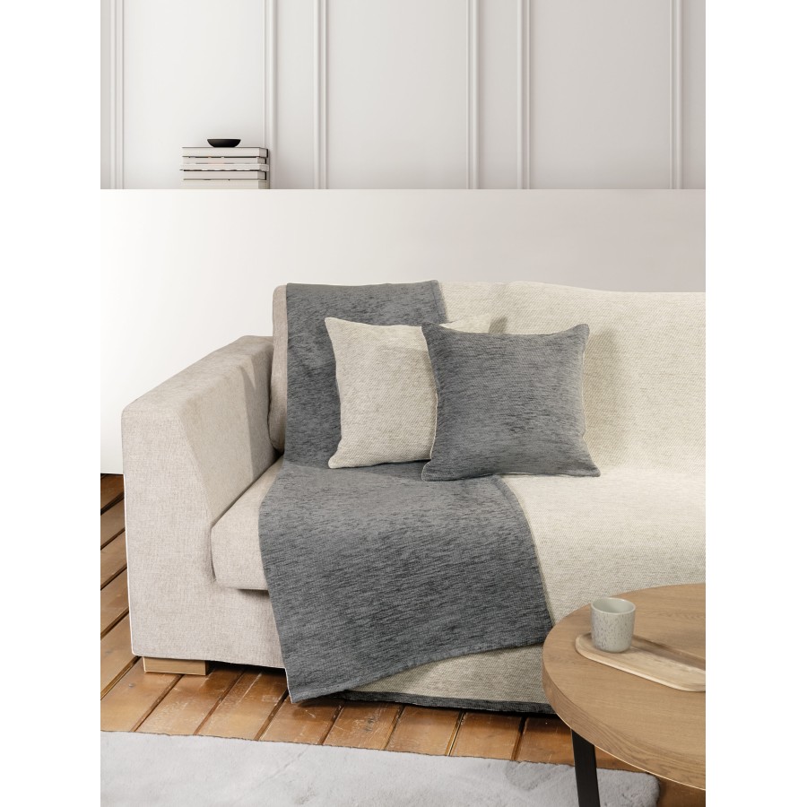 Nima Home Ριχτάρι διπλής όψης 180x180 - Caldo Gray/Ivory Γκρι, Εκρού