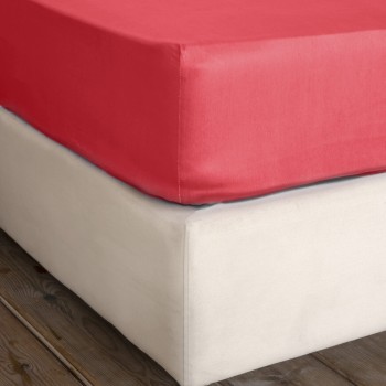 Nima Home Σεντόνι Γίγας με Λάστιχο Superior Satin - Red Κόκκινο     185x205+35