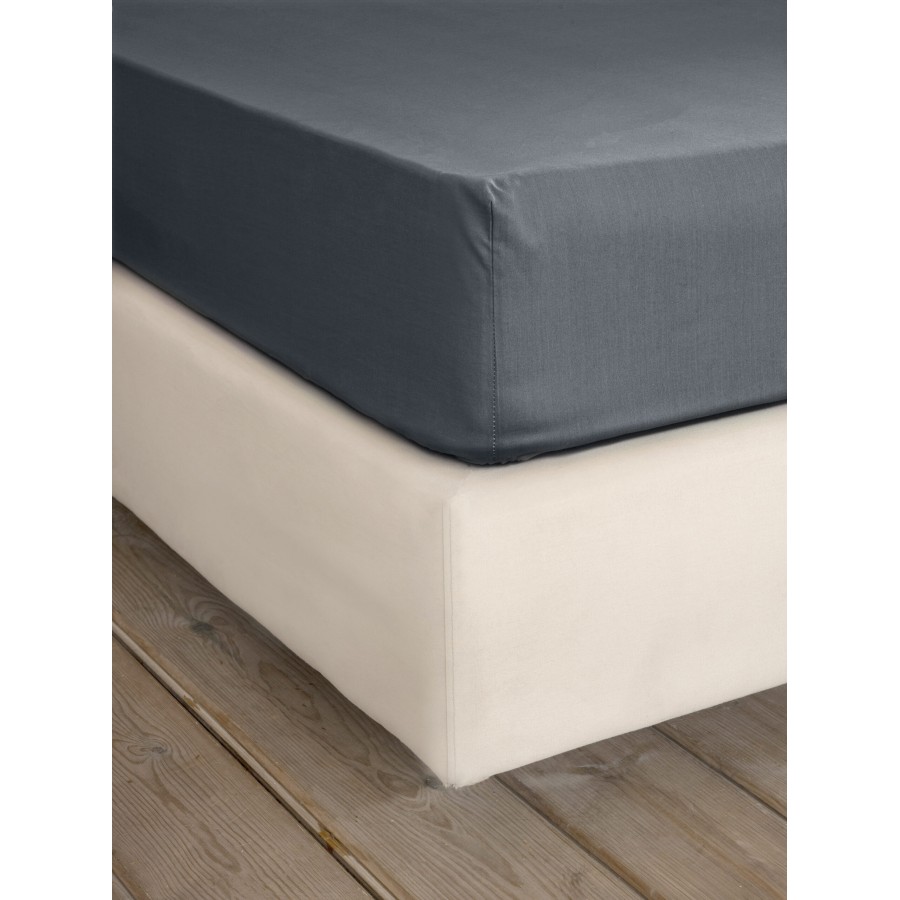 Nima Home Σεντόνι Γίγας με Λάστιχο Unicolors - Midnight Gray Γκρι     185x205+35