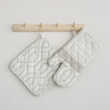 Nima Home Σετ Κουζίνας (Γάντι + Πιάστρα) - Casablanca Λιλά, Ροζ, Λευκό