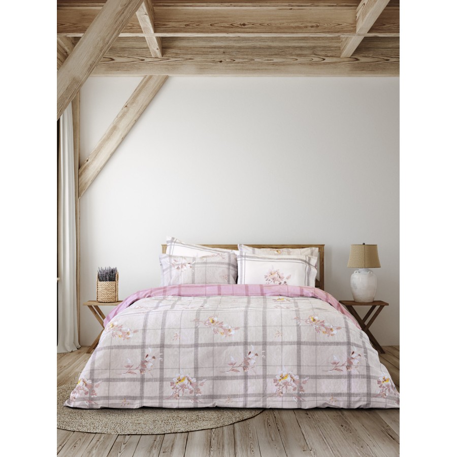 Nima Home Σετ Παπλωματοθήκη Υπέρδιπλη - Reimon Ροζ   (1 x 220x240 + 2  52x72)