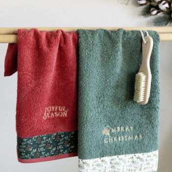 Nima Home Σετ Πετσέτες (2 x 30x50) - Jubilant Λευκό, Κόκκινο