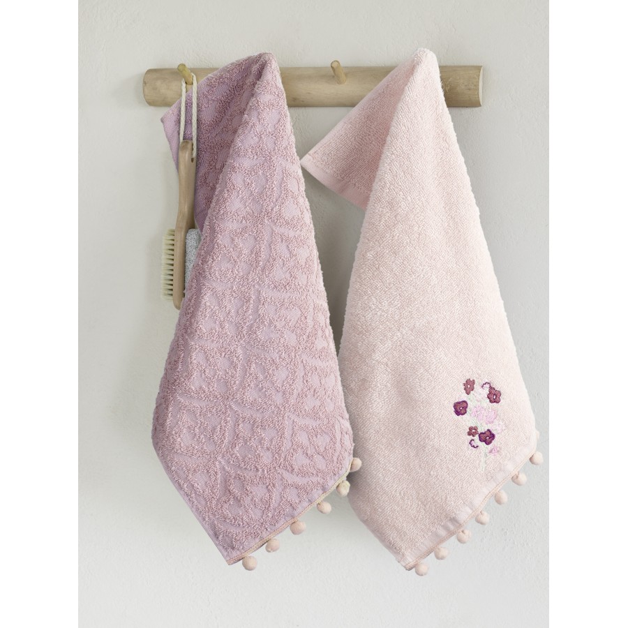 Nima Home Σετ Πετσέτες (2 x 30x50) - Romance Ροζ, Γαλάζιο