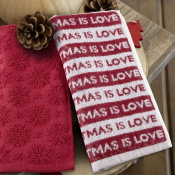 Nima Home Σετ Πετσέτες Κουζίνας (2 x 40x60) - Christmas Love Κόκκινο