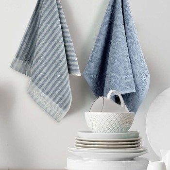 Nima Home Σετ Πετσέτες Κουζίνας (2 x 40x60) - Eliora Μπλε, Γκρι