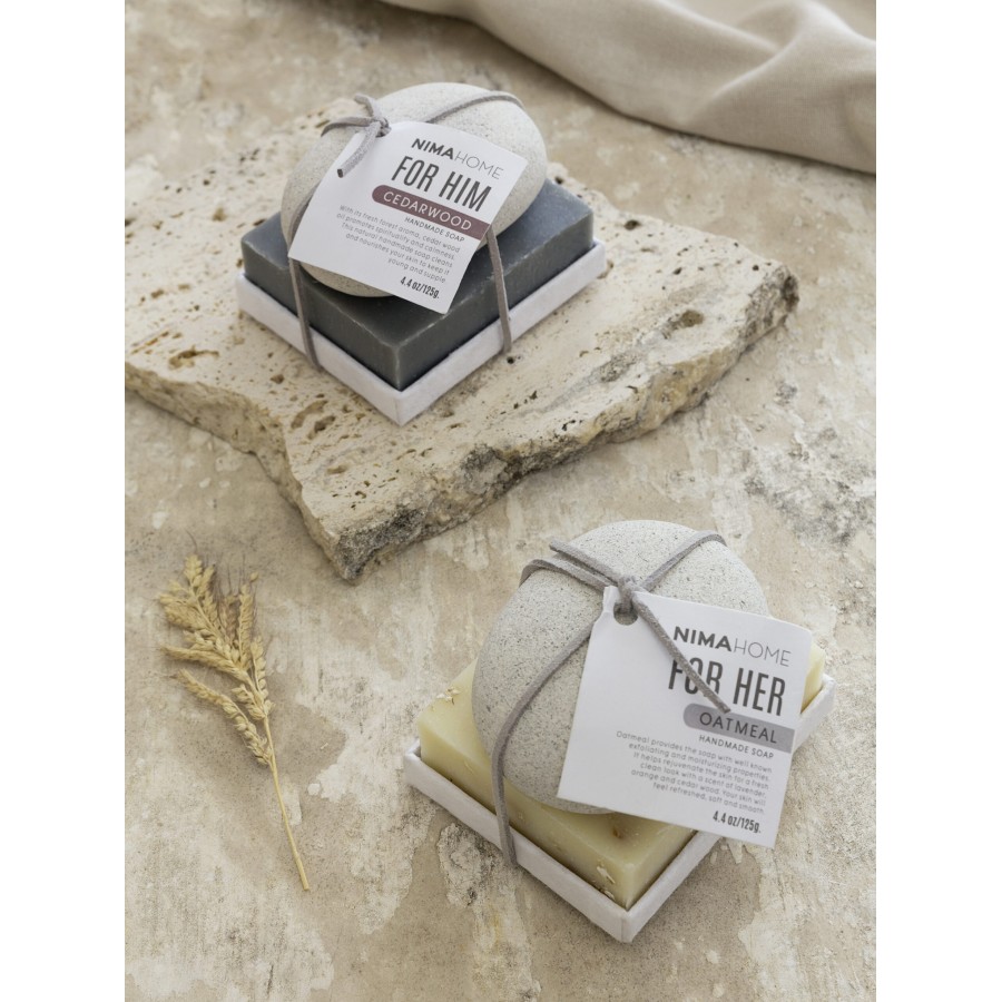 Nima Home Σετ Σαπούνι χειροποίητο 125g + Πέτρα απολέπισης - Oatmeal