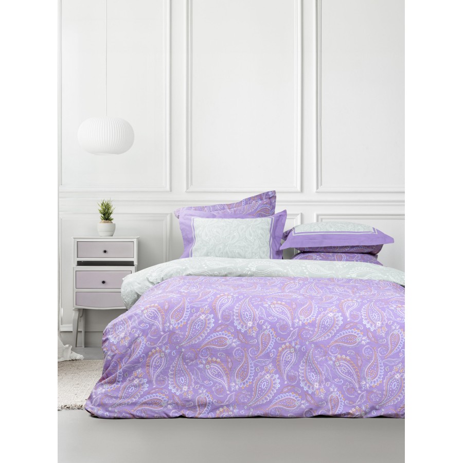 Nima Home Σετ Σεντόνια Μονά - Flow Λιλά, Πράσινο   (2 x 170x260     52x72+5)