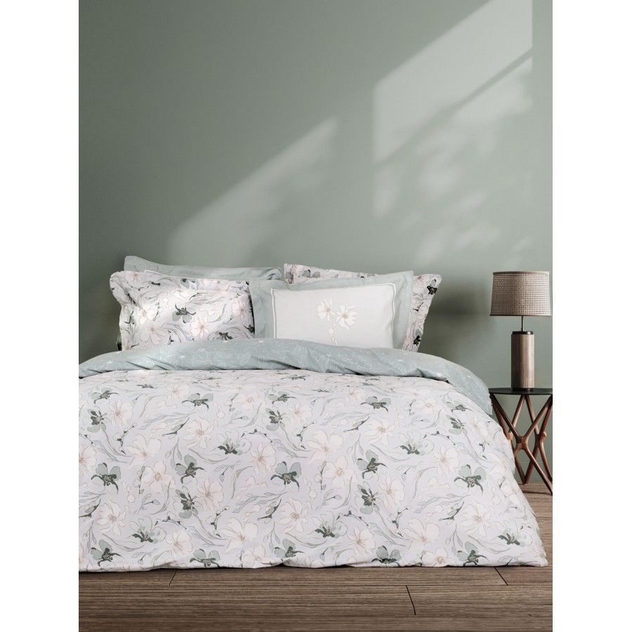 Nima Home Σετ Σεντόνια Υπέρδιπλα - Celeste Γκρι, Μέντα   (2 x 240x260 + 2    52x72+5)