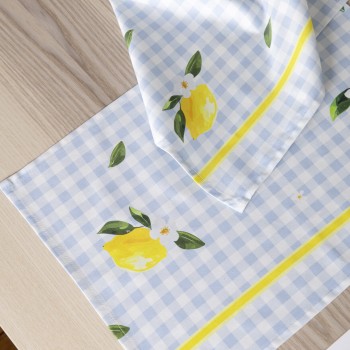 Nima Home Σετ Σουπλά 2 x 35x50  - Lemon Tree Γαλάζιο, Κίτρινο