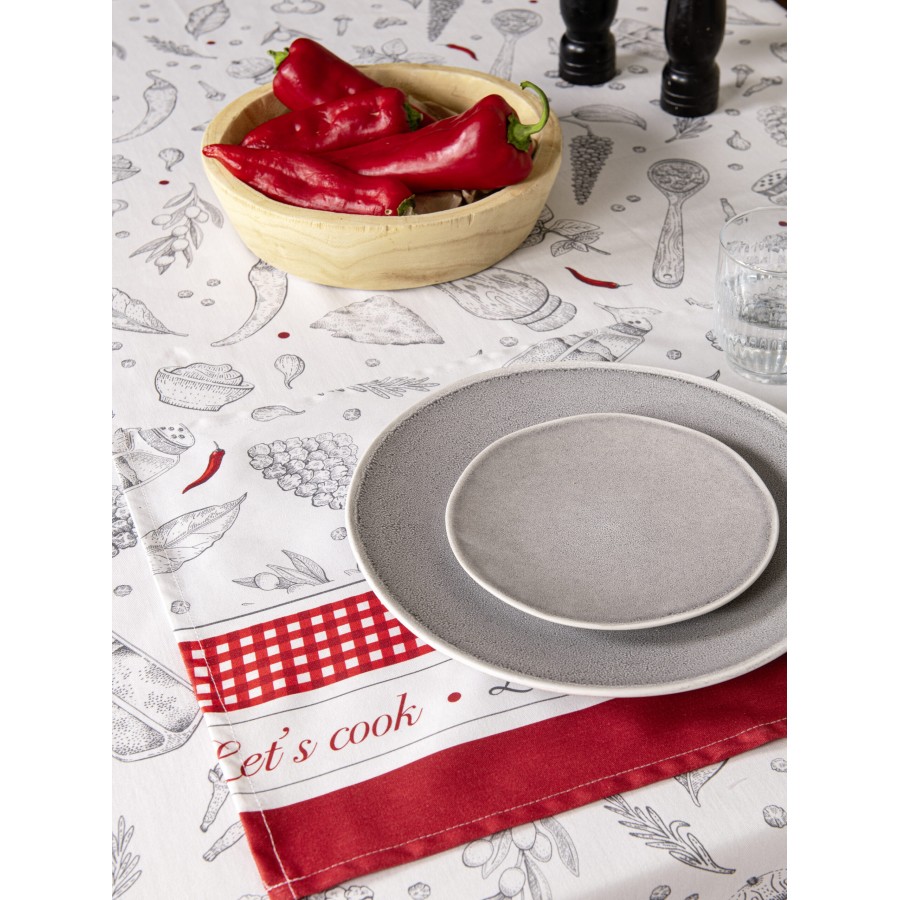 Nima Home Σετ Σουπλά 2 x 35x50  - Supper Γκρι, Κόκκινο