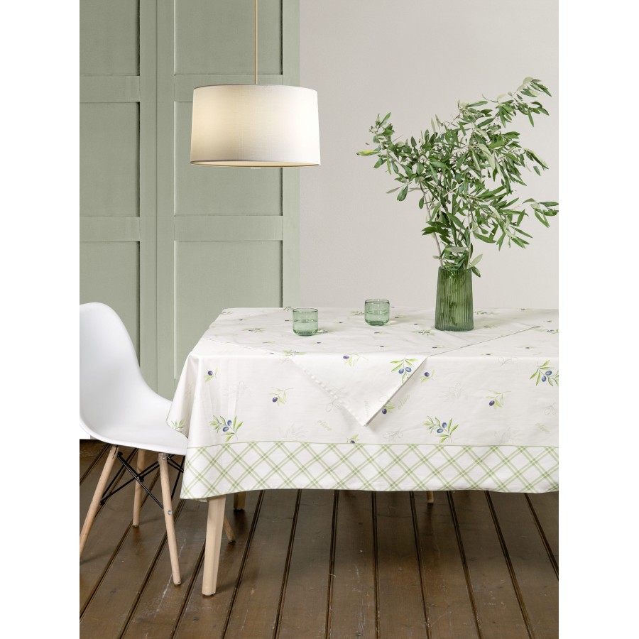 Nima Home Τραπεζομάντηλο 140x240 - Olive Μπεζ, Πράσινο