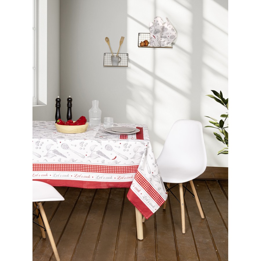 Nima Home Τραπεζομάντηλο 140x240 - Supper Γκρι, Κόκκινο