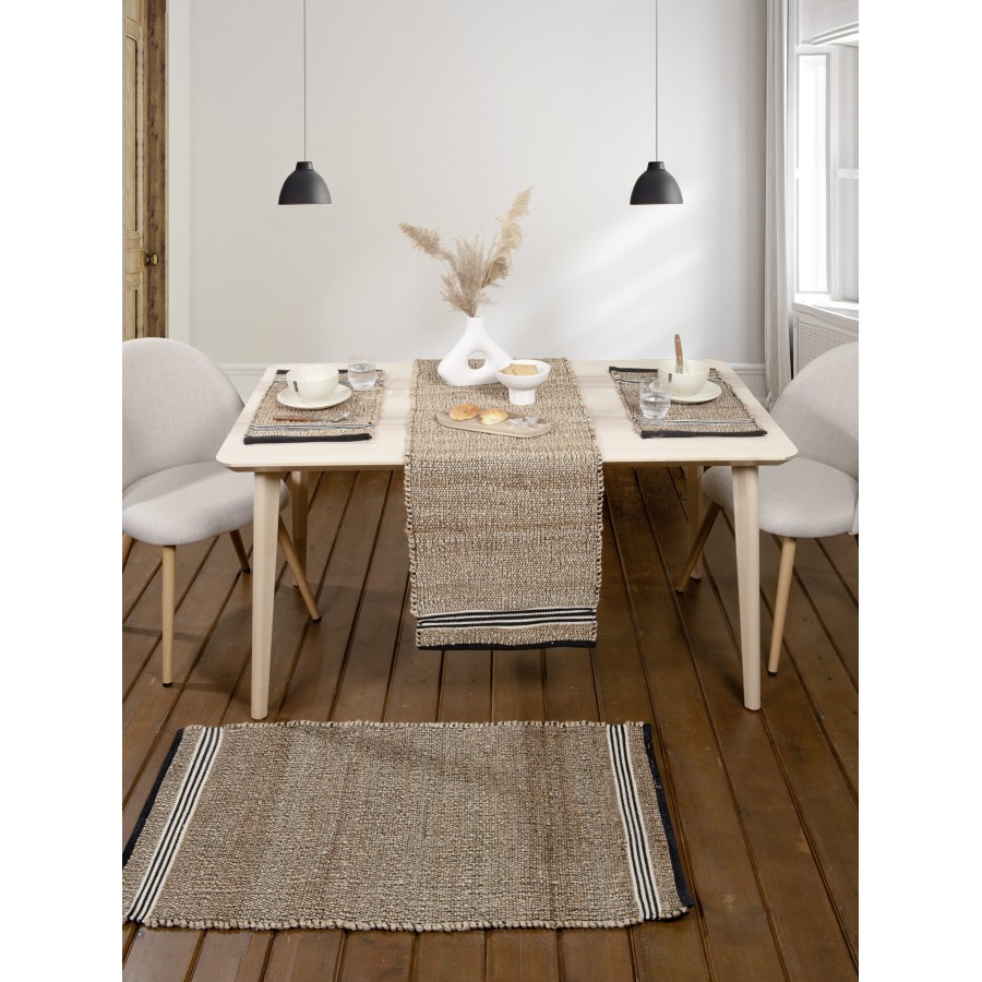 Nima Home Χαλάκι 60x130 - Ray Μπεζ, Mαύρο