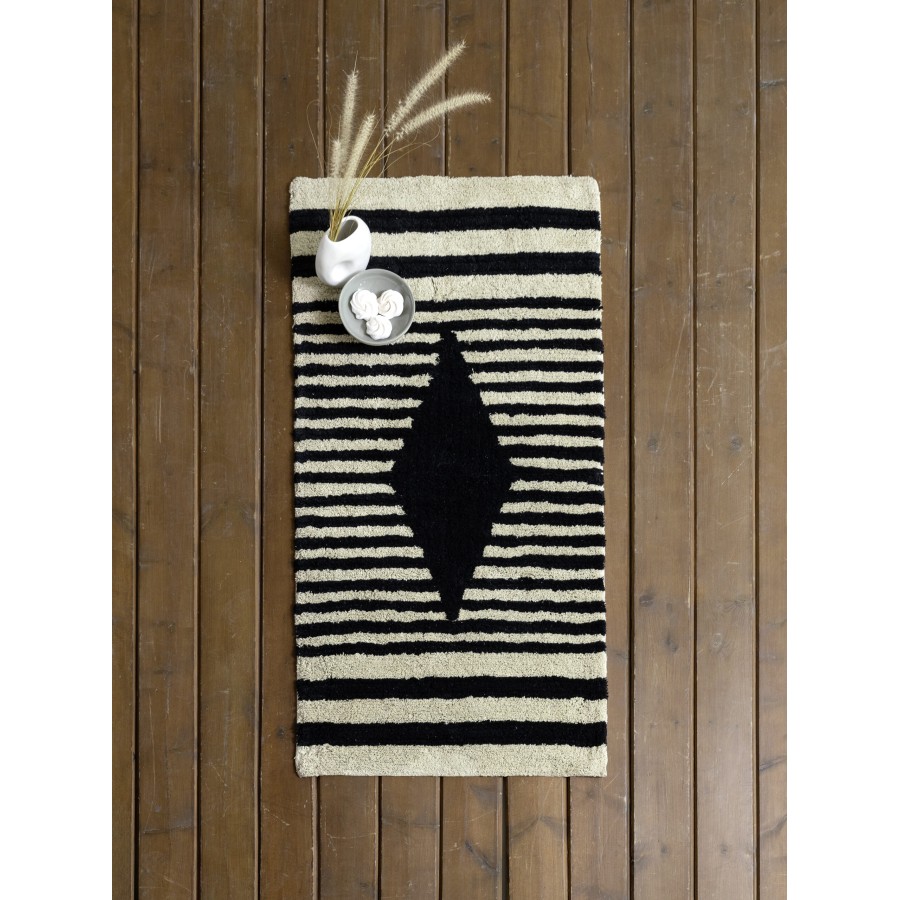 Nima Home Χαλάκι 70x140 - Zira Εκρού, Μαύρο