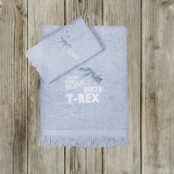 Nima Kids Σετ Πετσέτες (30x50 + 70x140) - Roar Μπλε