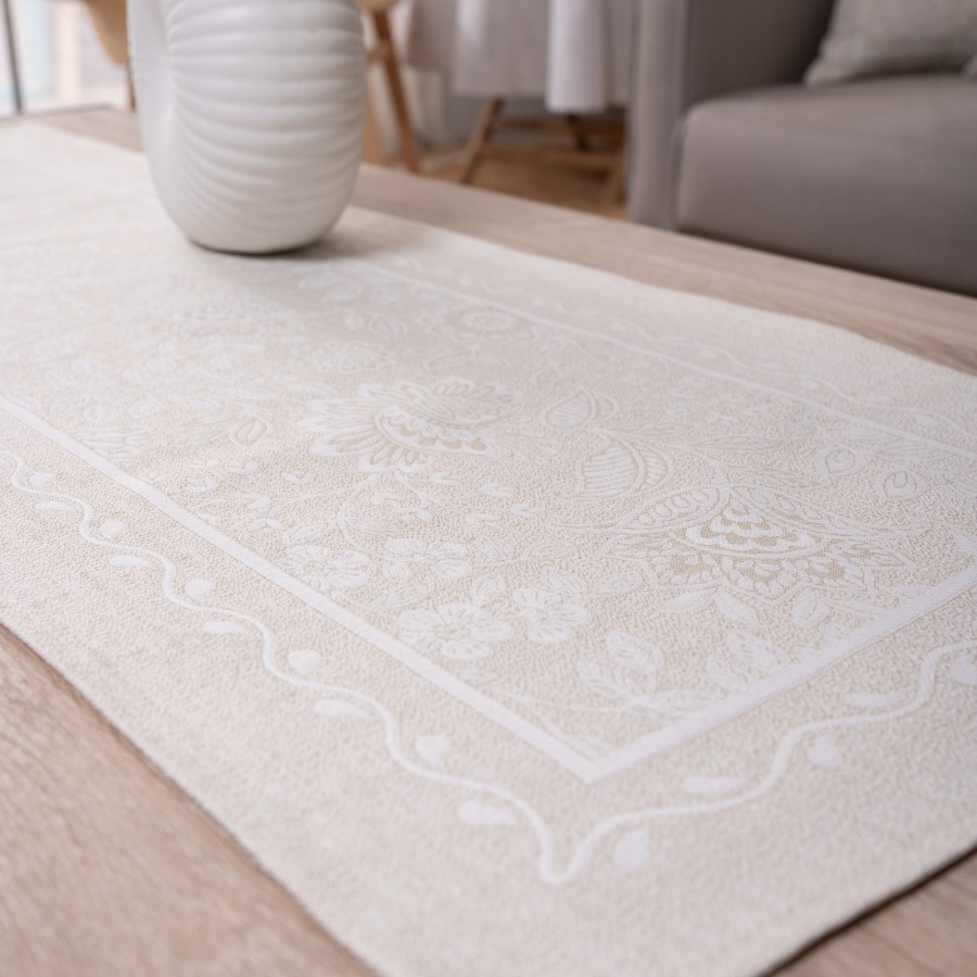 Καρέ & Τραβέρσα Peony 01 Σετ 2 τεμαχίων - 100x100cm & 40x100cm