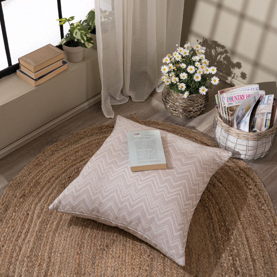 Μαξιλαροθήκη Piacenza 02 - 65x65cm δαπέδου με γέμιση