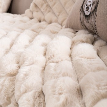 Γούνινη Μαξιλαροθήκη Cube 02 - 45x45cm