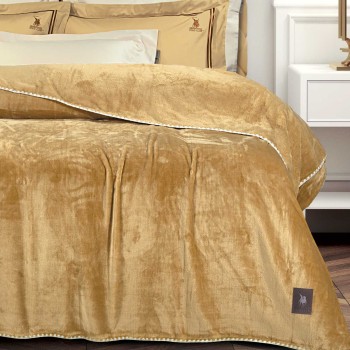 GREENWICH POLO CLUB ΚΟΥΒΕΡΤΑ FLEECE 170X240 ESSENTIAL 4441 OCHRE