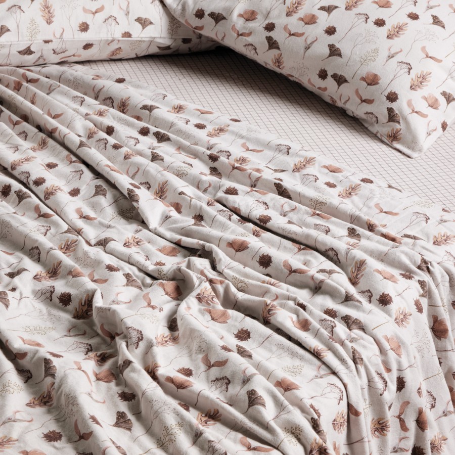 DAS HOME ΣΕΤ ΠΑΠΛΩΜΑΤΟΘΗΚΗ ΜΟΝΗ HAPPY FLANNEL 9681 BEIGE, BROWN