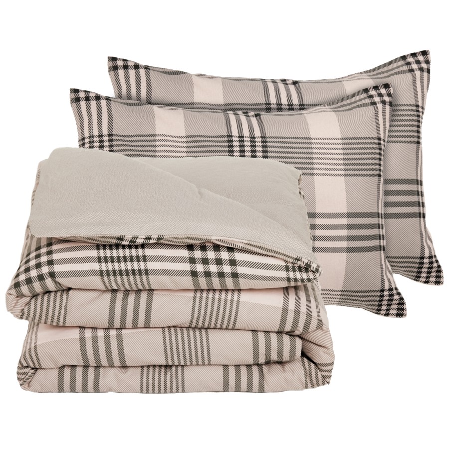DAS HOME ΣΕΤ ΣΕΝΤΟΝΙΑ ΥΠΕΡΔΙΠΛΑ HAPPY FLANNEL 9679 BEIGE, OLIVE